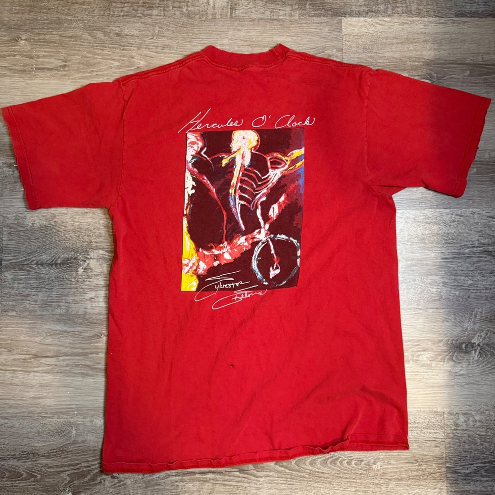 Vintage Planet Hollywood Sylvester Stallone Hercules O Clock Red T-Shirt Large